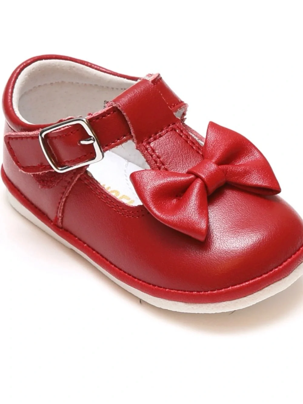 Minnie Bow Leather Mary Jane (Baby) Shoes Red